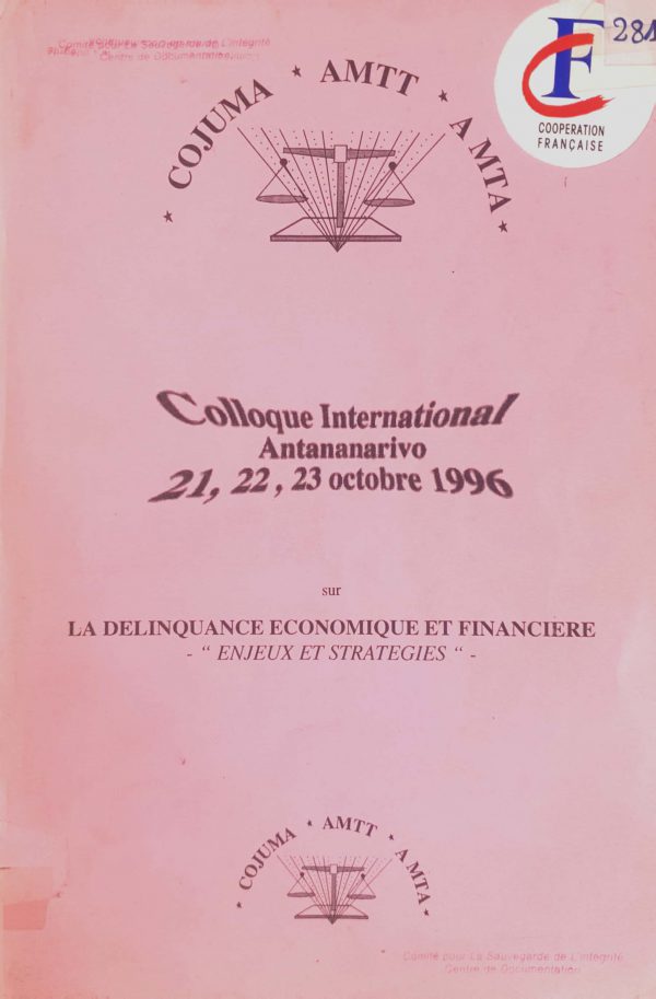 La délinquance économique et financière “Enjeux et stratégies”